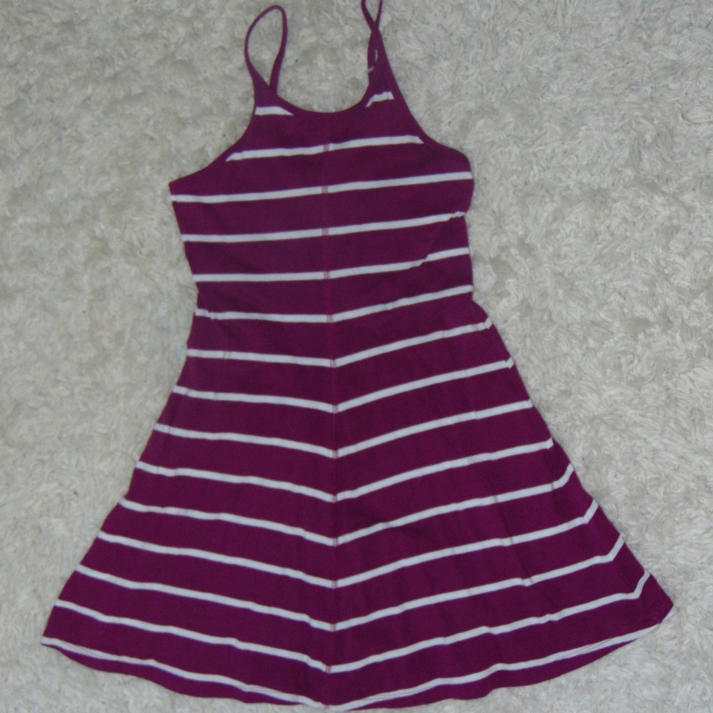 Old Navy Purple Dress with White Stripes